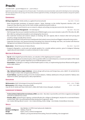 Prachi's one-page resume